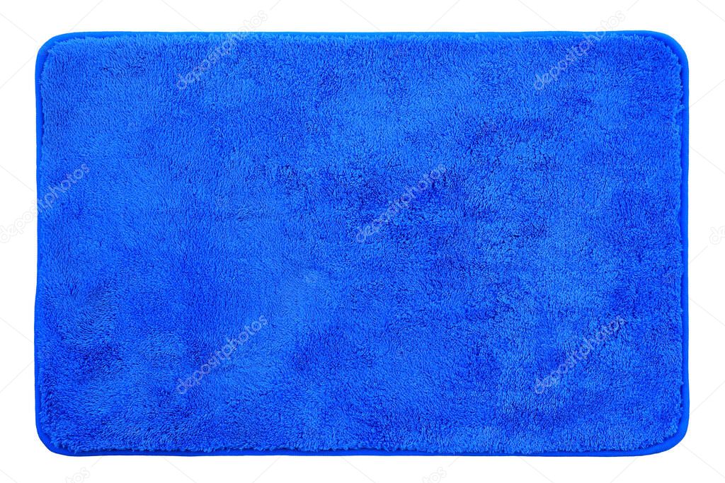 Blue carpet isolated on white background. Top view