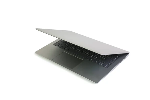 Laptop Fold Screen Isolated White Background Notebook Computer Clipping Path — Stock Photo, Image