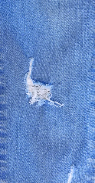 Close Gescheurd Blauwe Jeans Achtergrond Denim Textuur Met Detail — Stockfoto