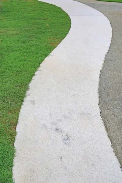 Cement Path Walkway Green Grass Garden — Stock Photo, Image