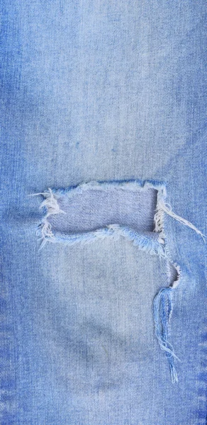 Close Gescheurd Blauwe Jeans Achtergrond Denim Textuur Met Detail — Stockfoto