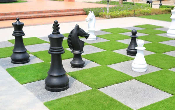 Большая Шахматная Фигура Саду — стоковое фото