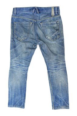 Mavi Kot beyaz arka planda izole edilmiş. Erkek kot giysisi - kırpma yolu