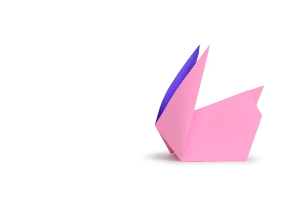 Lapin Origami Isolé Sur Fond Studio Blanc Image Avec Chemin — Photo