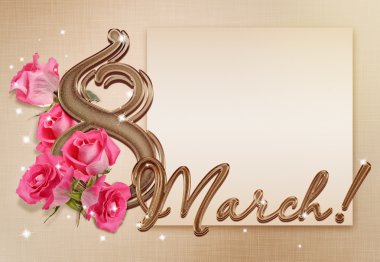 Altın arka plan için 8 Mart