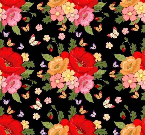 Krásné pozadí s barevnými květy. Květinové pozadí. — Stockový vektor