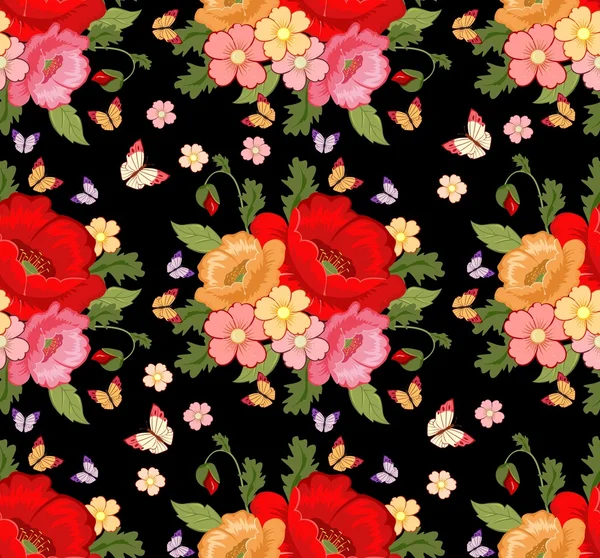 Hermoso fondo con flores de colores. Fondo floral . — Vector de stock