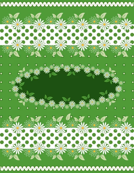 Flower background with daisies and borders — Stock Vector