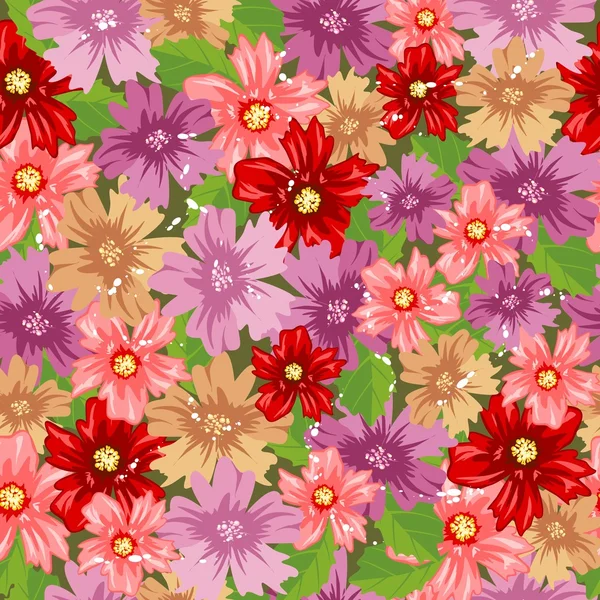 Beautiful floral seamless background — Stock Vector