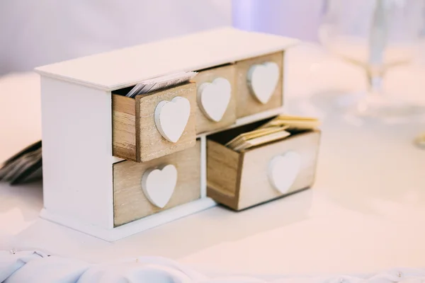 White Vintage Decorative Wooden Box for Visiting Cards