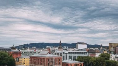 Oslo, Norveç. Oslo Şehir Manzarası Skyline.