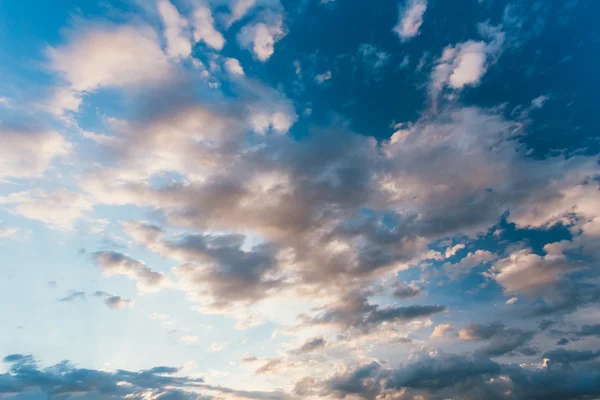 Sky, Bright Blue And White Colors. Instant Photo, Toned Image