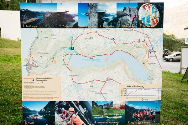 Route map near staring point to the mountain attraction - Trollt