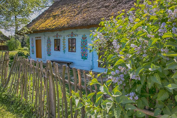 Zalipie Polônia Maio 2017 Casa Madeira Colorida Quintal Felicia Curylowa — Fotografia de Stock