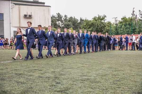 Jozefow Polsko Června 2017 Polonaise Dance Poslední Den Školního Roku — Stock fotografie