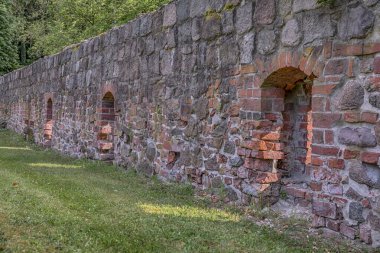 Brandenburg, Almanya - 10 Haziran 2017: Chorin Abbey Duvarı (Almanca - Kloster Chorin) Brandenburg