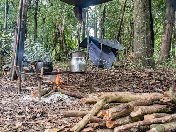 Lagune Soco Brésil Déc 2017 Camp Dans Jungle Amazonienne — Photo