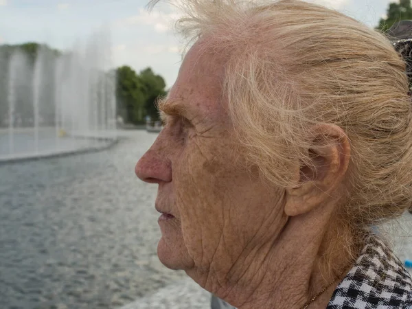 Portrait Old White Skin Woman — Stock Photo, Image