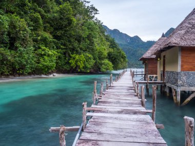 Ora Sahili, Endonezya - 12 Şubat 2018: Ora Sahili Resort, Seram Adası, Orta Maluku, Endonezya
