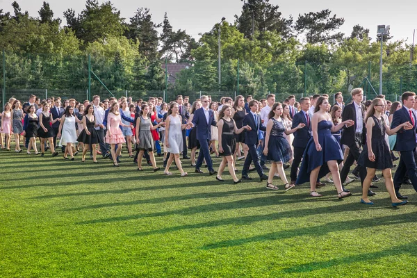 Jozefow Poland June 2017 Polonaise Dancing Last Day School Year — Stock Photo, Image