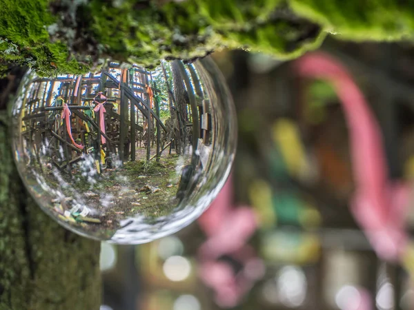 Cruzes Holly Trazidos Por Peregrinos Para Santo Monte Grabarka Refletindo — Fotografia de Stock