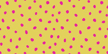 Hippi renkli, noktasız polka desenli. Rastgele el çizimleri olan düzensiz vektör soyut dokusu. EPS 10