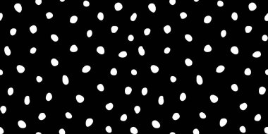 Hipster siyah ve beyaz noktasız polka desenli. Rastgele el çizimleri olan düzensiz vektör soyut dokusu. EPS 10