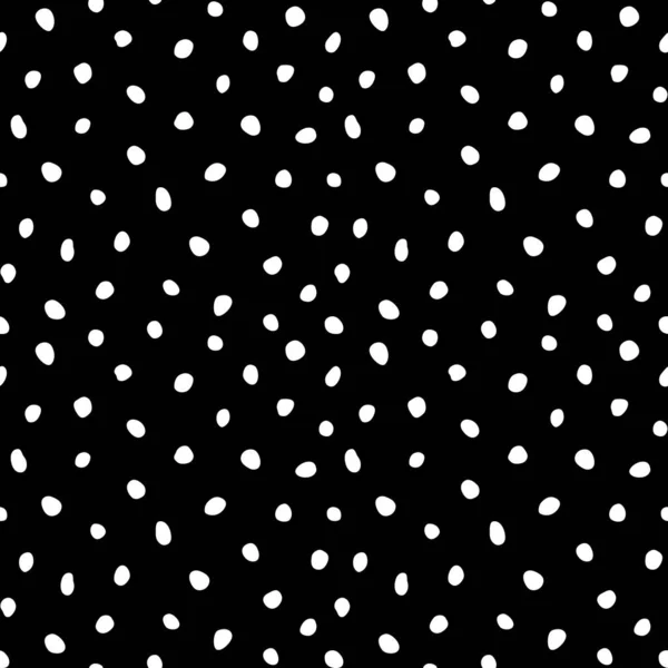 Hipster Patrón Lunares Sin Costura Blanco Negro Textura Abstracta Irregular — Archivo Imágenes Vectoriales