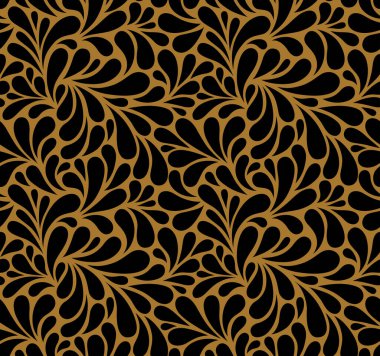 Damlaları olan kusursuz bir şablon. Soyut çiçek arkaplanı. Modaya uygun monokrom dokusu. EPS 10