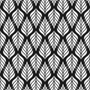 Vektör geometrik kusursuz desen. Yaprakları olan modern tarz çiçekli bir arka plan. EPS 10