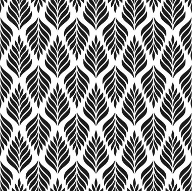 Vektör geometrik kusursuz desen. Yaprakları olan modern tarz çiçekli bir arka plan. EPS 10