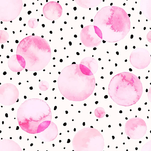 Watercolor Bubbles Seamless Pattern Abstract Background Circles Small Hand Drawn — Stock Photo, Image