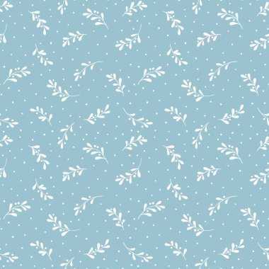 Ağaç dalları ve kar taneleriyle Noel arkaplanı. Ökseotu olan kusursuz bir model. EPS 10