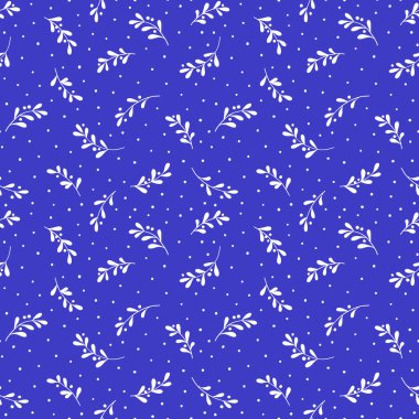 Ağaç dalları ve kar taneleriyle Noel arkaplanı. Ökseotu olan kusursuz bir model. EPS 10