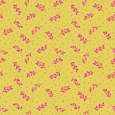 Ağaç dalları ve noktalarla dolu renkli bir arka plan. Vektör kusursuz desen. EPS 10