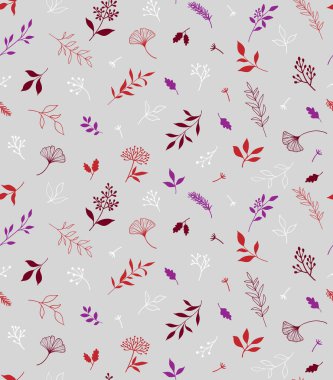 Bitkiler ve şifalı bitkilerle kusursuz bir desen. El çizimi vektör çizimi. EPS 10