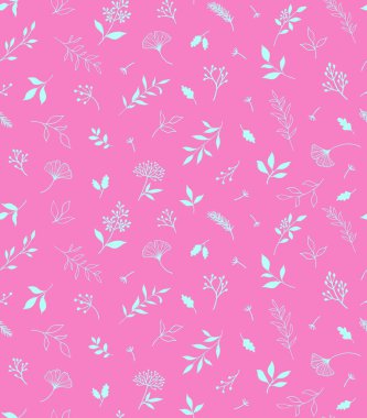 Bitkiler ve şifalı bitkilerle kusursuz bir desen. El çizimi vektör çizimi. EPS 10