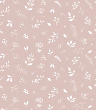 Bitkiler ve şifalı bitkilerle kusursuz bir desen. El çizimi vektör çizimi. EPS 10