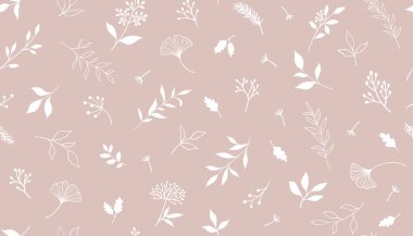 Bitkiler ve şifalı bitkilerle kusursuz bir desen. El çizimi vektör çizimi. EPS 10