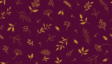 Bitkiler ve şifalı bitkilerle kusursuz bir desen. El çizimi vektör çizimi. EPS 10