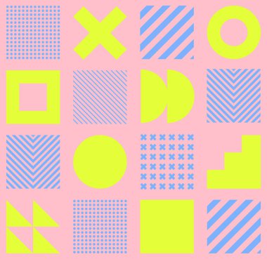 İskandinav tarzında minimalist geometrik kusursuz desen. Basit şekil ve dokulara sahip soyut vektör arkaplanı. EPS 10