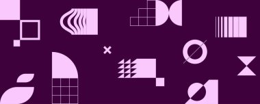 Geometrik şekilli minimalist poster. Modern soyut arka plan. Eşsiz tasarımınız için trend vektör grafik ögeleri.