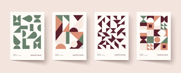 Moda Tasarımı Kapsar Minimum Geometrik Şekiller Kompozisyonlar Broşürler Posterler Kapaklar — Stok Vektör