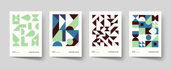 Trendiges Cover Design Minimale Geometrische Formkompositionen Anwendbar Für Broschüren Poster — Stockvektor