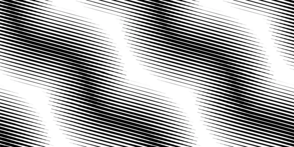 Seamless Halftone Wavy Pattern Stylish Monochrome Striped Texture Modern Vector — Stock Vector