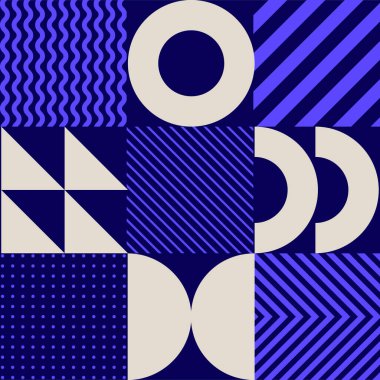 İskandinav tarzında minimalist geometrik kusursuz desen. Basit şekil ve dokulara sahip soyut vektör arkaplanı. EPS 10