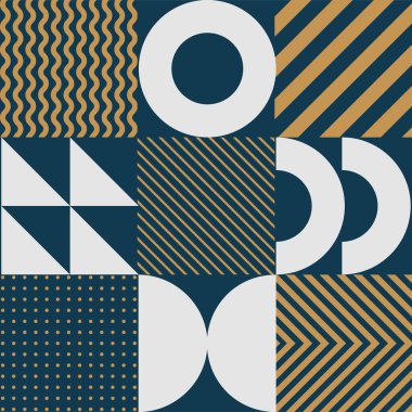 İskandinav tarzında minimalist geometrik kusursuz desen. Basit şekil ve dokulara sahip soyut vektör arkaplanı. EPS 10