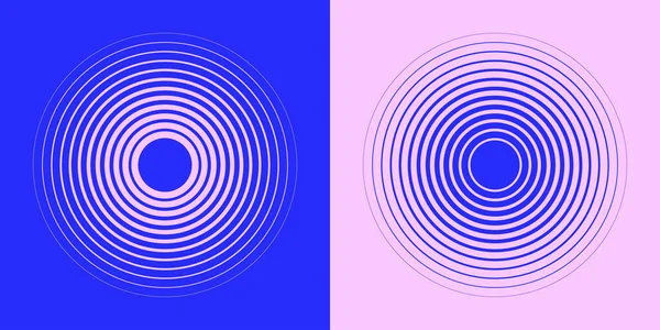 Résumé Fond Hypnotique Avec Cercles Concentriques Éléments Graphiques Colorés Demi — Image vectorielle