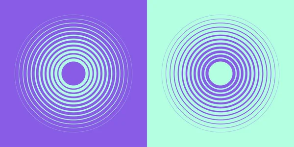 Résumé Fond Hypnotique Avec Cercles Concentriques Éléments Graphiques Colorés Demi — Image vectorielle