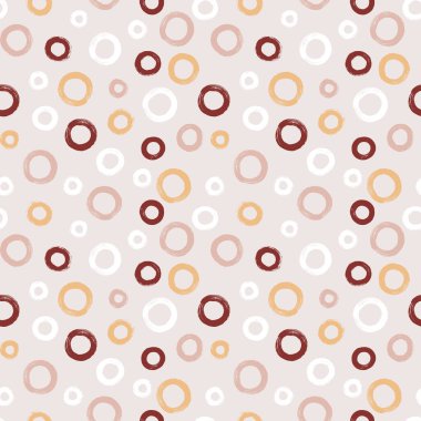 Renkli, pürüzsüz desen, fırça darbesi tekniğinde halkalar. Rastgele boyanmış daireler ile vektör soyut arkaplan.